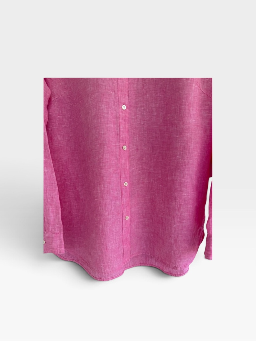 J McLaughlin Peony Pink Linen Blouse M - Picture 3 of 7